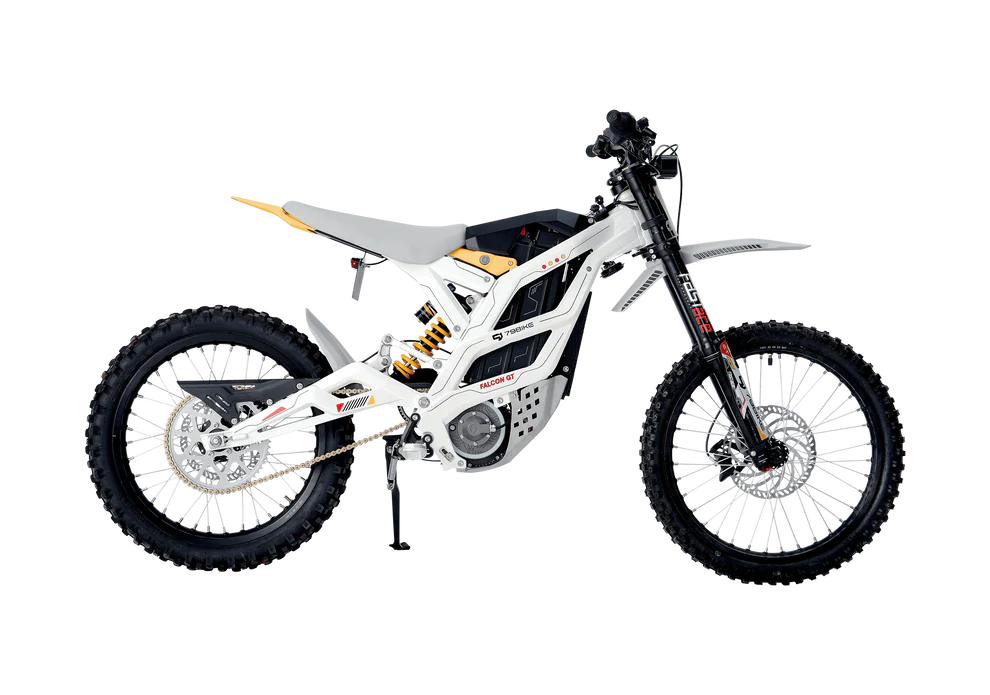 2026 79Bike Falcon GT White Yellow Electric Dirt Bike — photo 2
