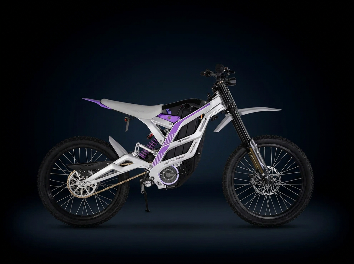 2026 79Bike Falcon PRO Silver and Purple Electric Dirt Bike — photo 1